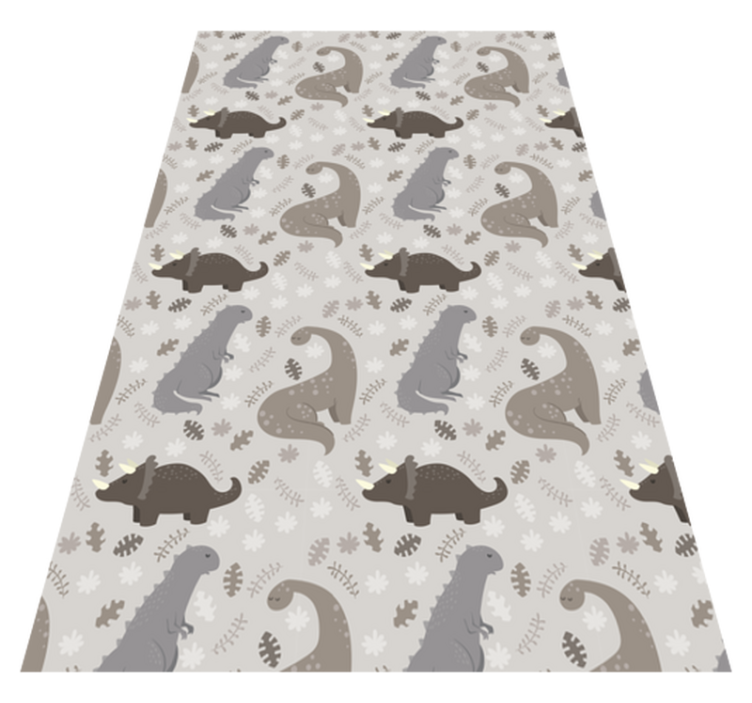 Tapis vinyle animal motif dinosaures gris - TenStickers