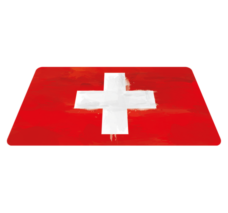 Tapis vinyle salle de bain drapeau suisse - TenStickers