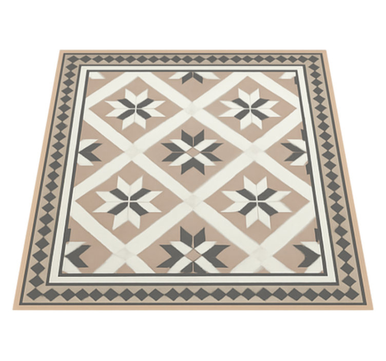 Tapis vinyle carreaux de ciment style marocain beige - TenStickers