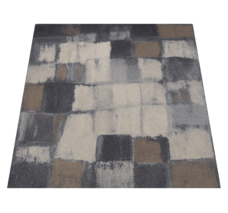 Tapis vinyle carré motif patchwork gris - TenStickers