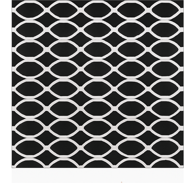 Tapis vinyle salle a manger motif ovale monochrome - TenStickers