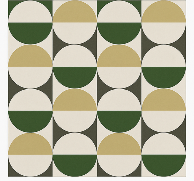 Tapis vinyle salle a manger motif circulaire du milieu du siècle - TenStickers