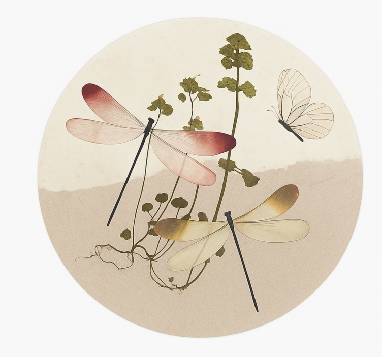 Tapis vinyle salle a manger collage de nature pressée - TenStickers