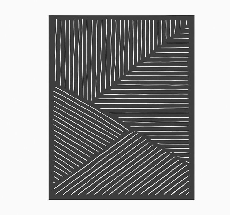 Tapis vinyle cuisine lignes blanches ondulées - TenStickers