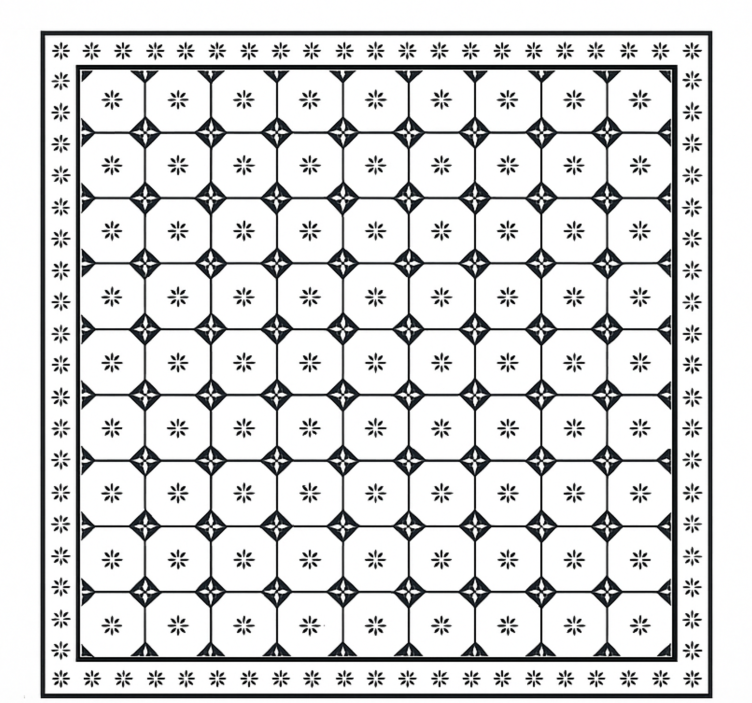 Tapis vinyle entrée motif noir classique - TenStickers