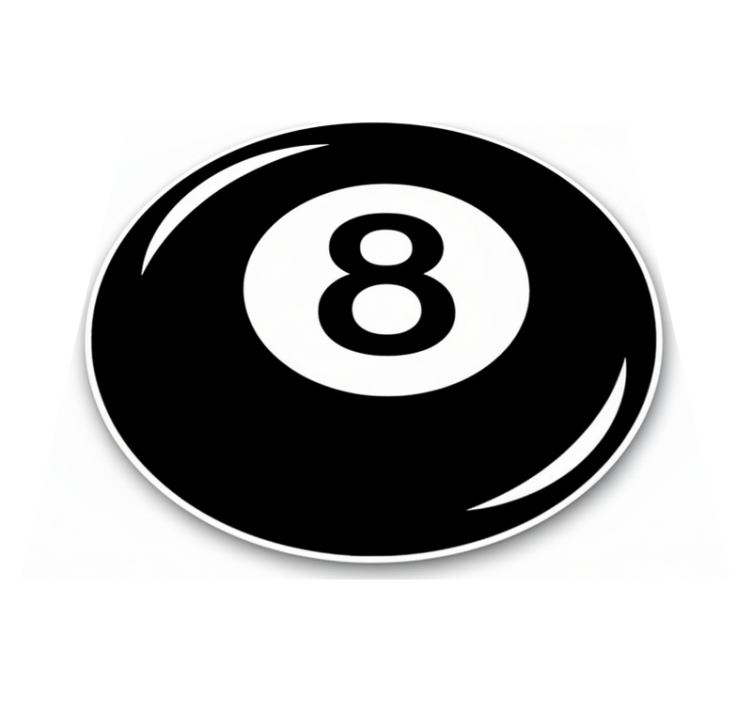 Tapis vinyle rond boule de billard numéro 8 - TenStickers