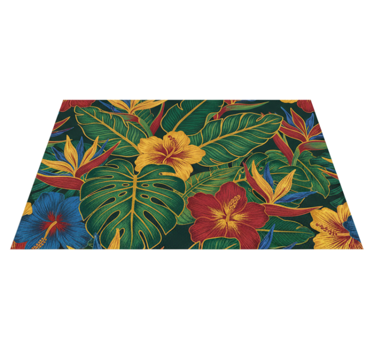 Tapis vinyle salon plante exotique - TenStickers