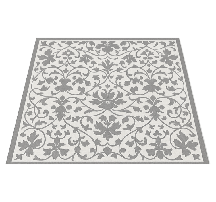 Tapis vinyle cuisine arabesque grise élégante - TenStickers