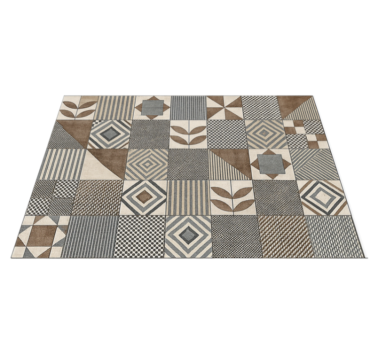 Tapis vinyle cuisine nature géométrique abstraite - TenStickers