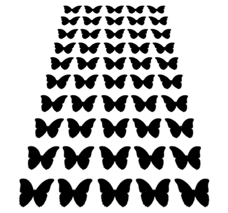 Tapis vinyle animal papillons noirs volants - TenStickers