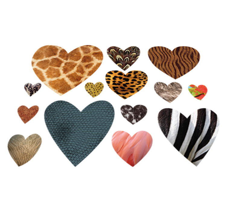 Tapis vinyle animal cœurs imprimé animalier - TenStickers