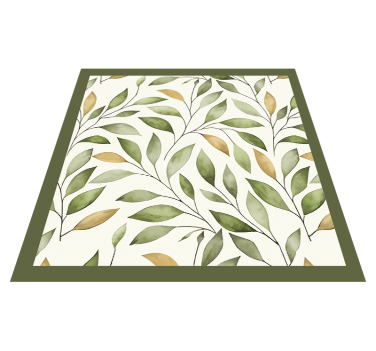 Tapis vinyle cuisine chemin de feuilles aquarelle - TenStickers