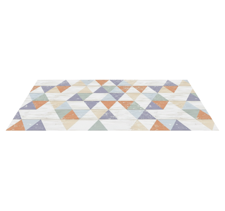 Tapis vinyle cuisine triangles en bois pastel - TenStickers