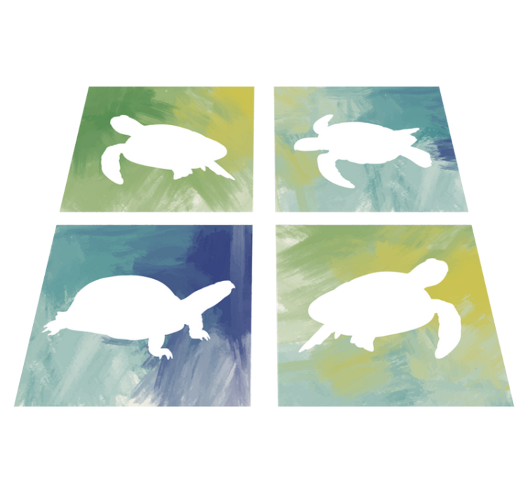 Tapis vinyle animal carreaux de tortue colorés - TenStickers