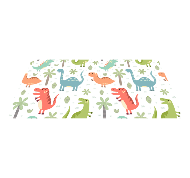 Tapis vinyle animal dinosaure heureux - TenStickers