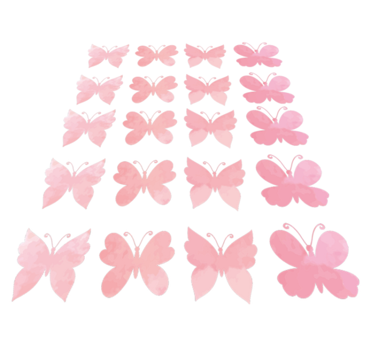 Tapis vinyle animal design papillons roses - TenStickers