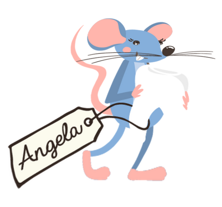Tapis vinyle animal souris bleue avec nom - TenStickers