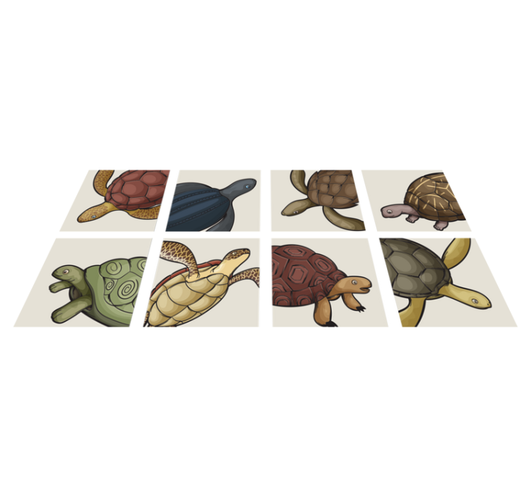Tapis vinyle animal motif de tortues variées - TenStickers