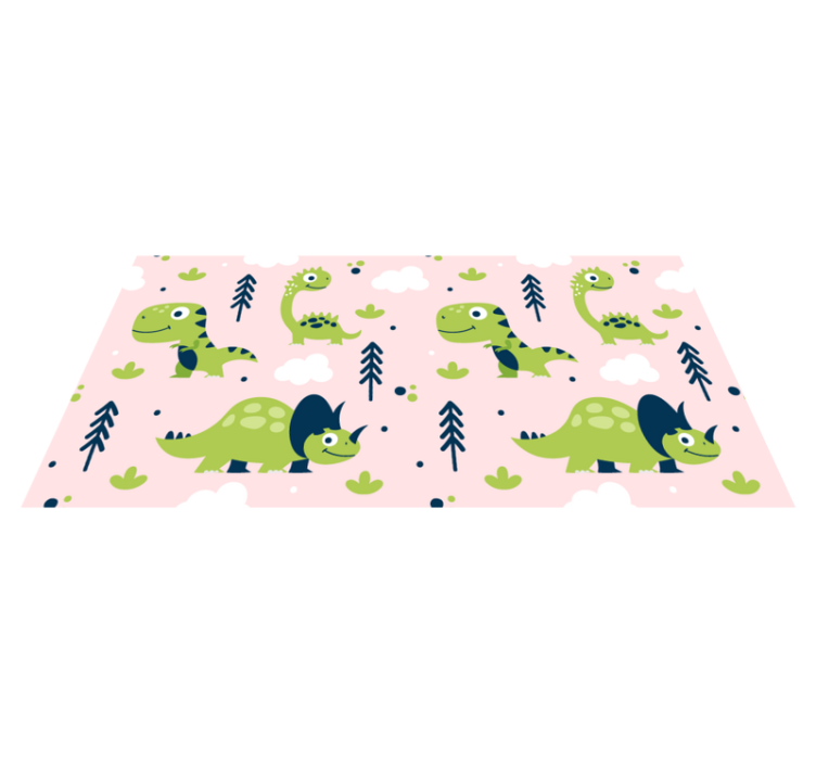 Tapis vinyle animal petits dinosaures verts - TenStickers