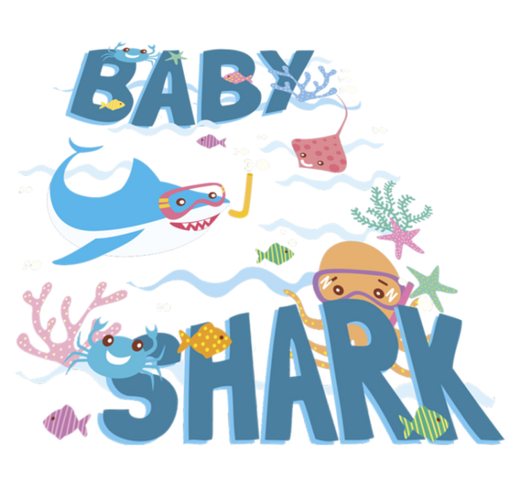 Tapis vinyle animal requin bleu bébé - TenStickers