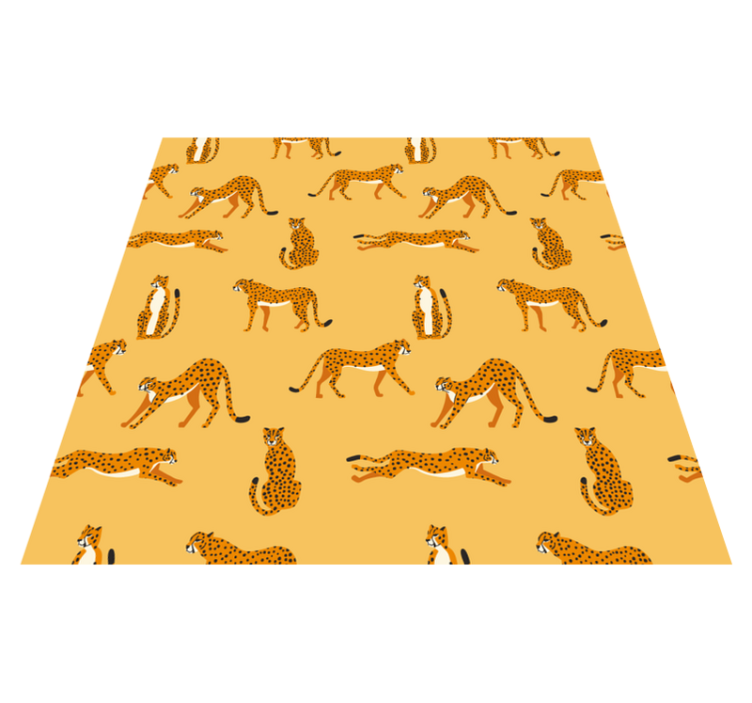 Tapis vinyle animal motifs léopards jaunes - TenStickers