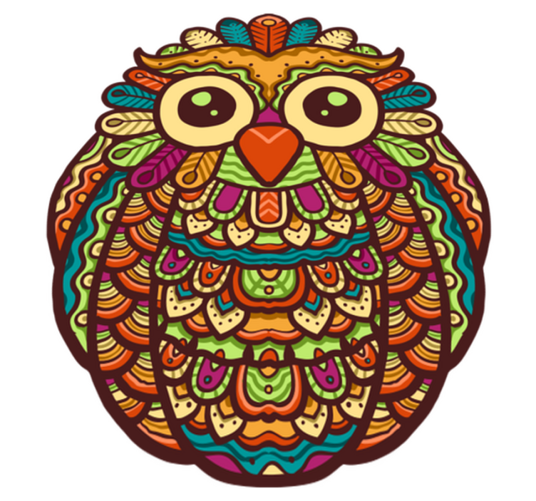 Tapis vinyle animal hibou coloré et vibrant - TenStickers