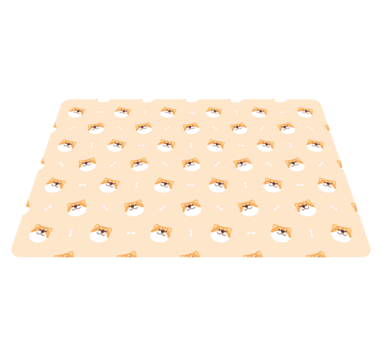 Tapis vinyle animal tête de chien mignonne cartoon - TenStickers