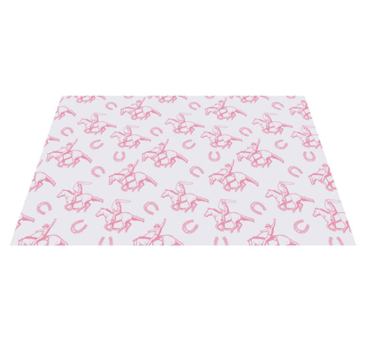 Tapis vinyle animal motif cheval cowboy rose - TenStickers