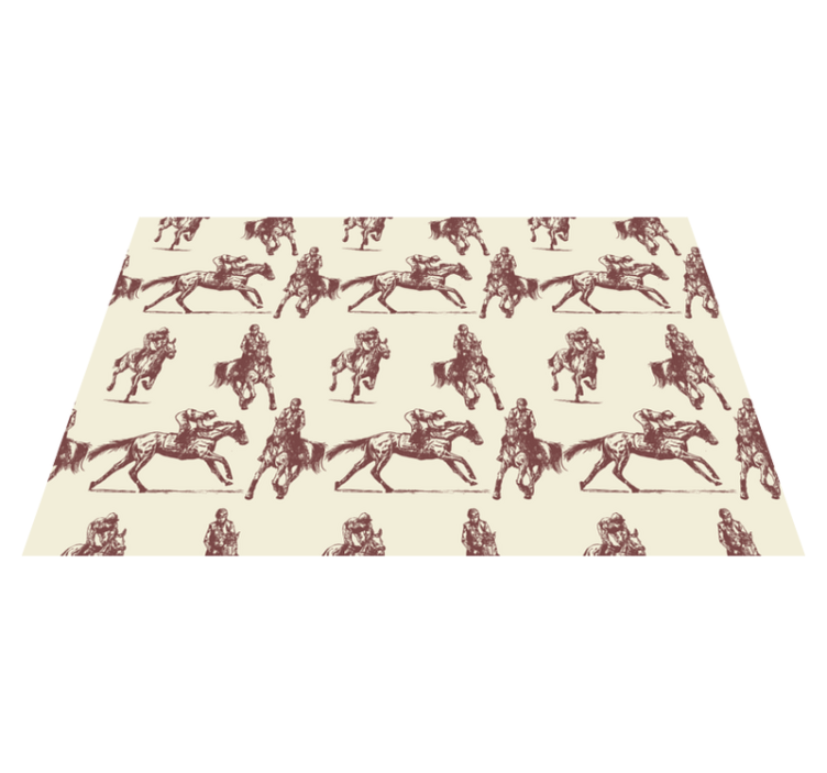 Tapis vinyle animal motif chevaux beige et marron - TenStickers