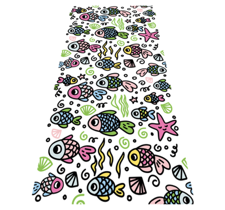 Tapis vinyle animal motif poissons multicolores - TenStickers