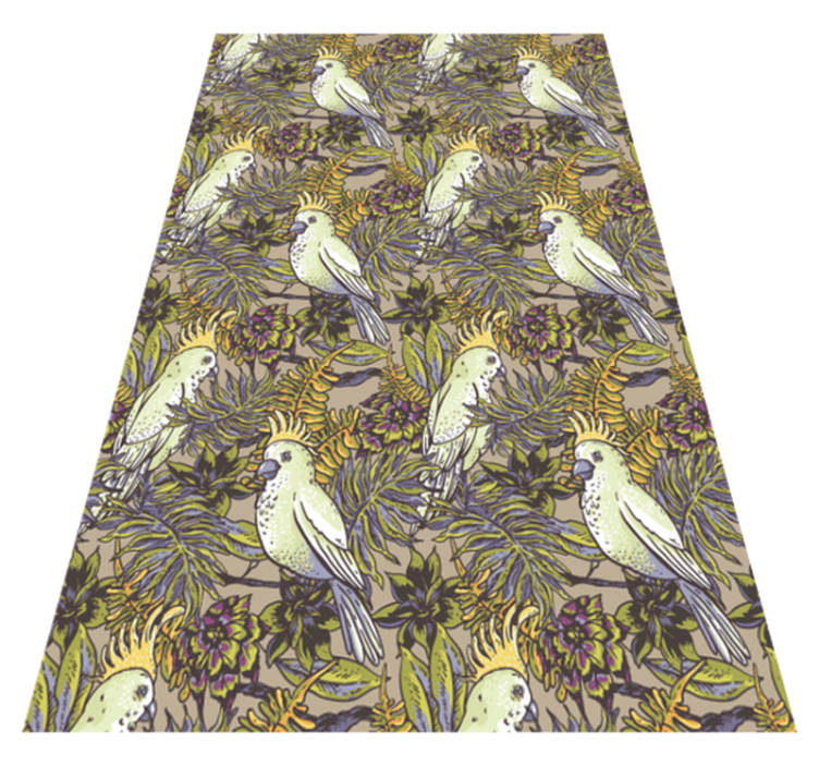 Tapis vinyle animal perroquets amazonien scandinave - TenStickers