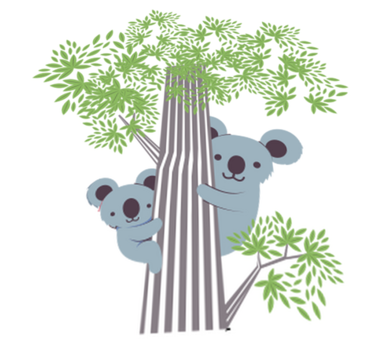 Tapis vinyle animal koalas sur un arbre - TenStickers