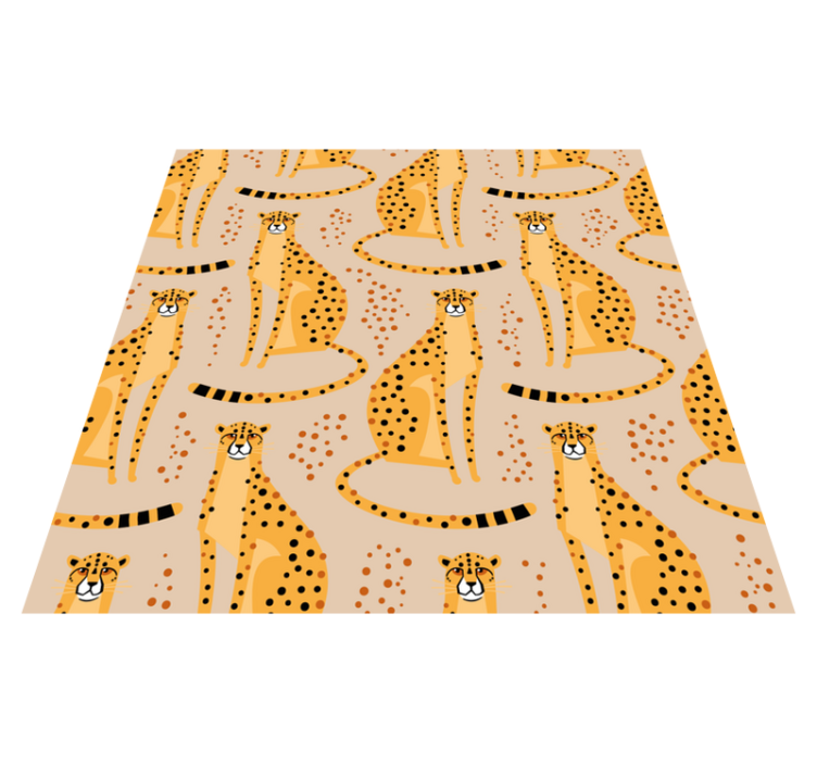 Tapis vinyle animal motif illustration léopard - TenStickers