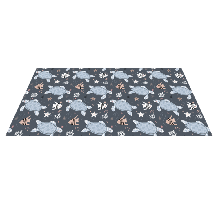 Tapis vinyle animal motif tortue fantaisie - TenStickers