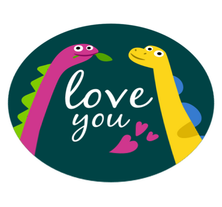Tapis vinyle animal dinosaure mignon amoureux - TenStickers