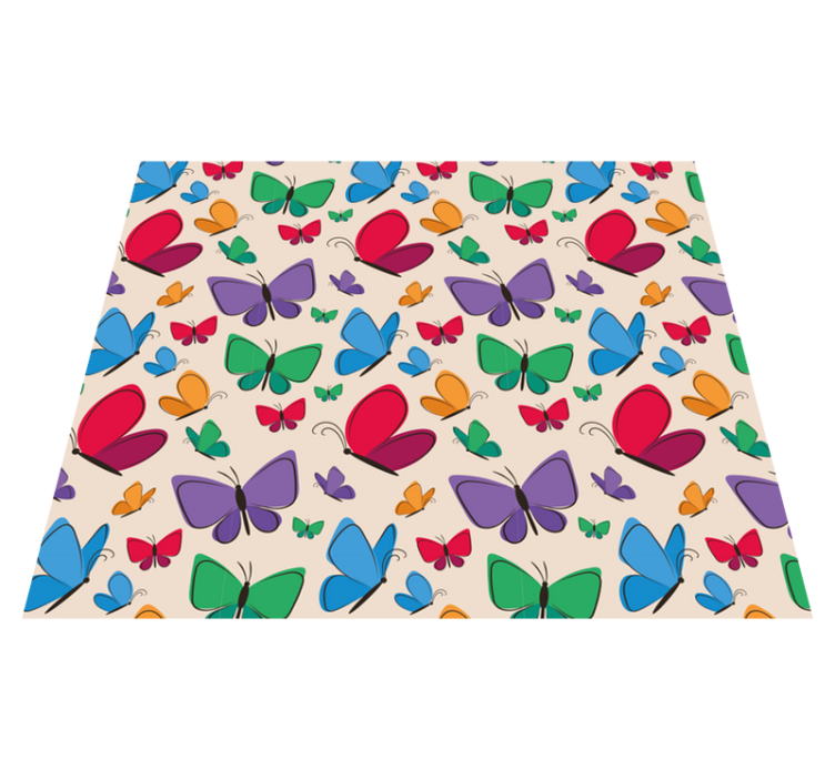 Tapis vinyle animal Éléments de papillon vif - TenStickers