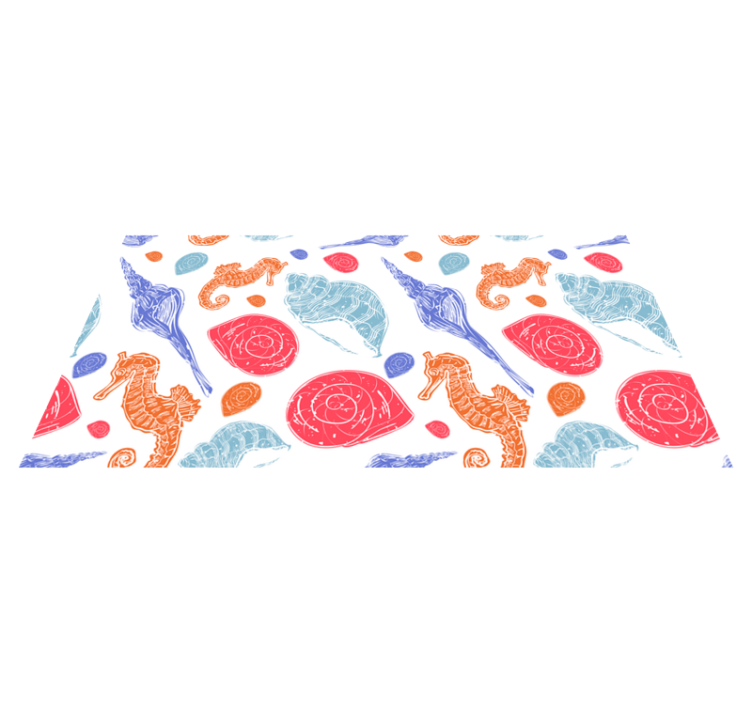 Tapis vinyle animal créatures marines colorées - TenStickers