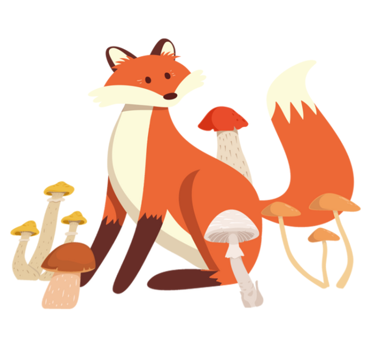 Tapis vinyle animal illustration de renard fantaisiste - TenStickers