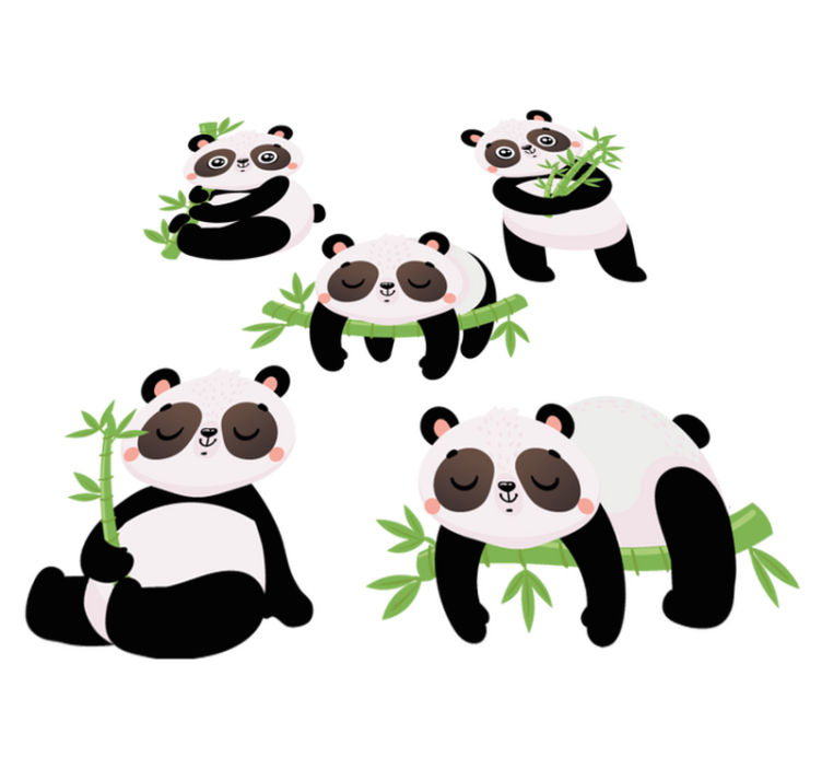 Tapis vinyle animal illustrations de pandas mignons - TenStickers