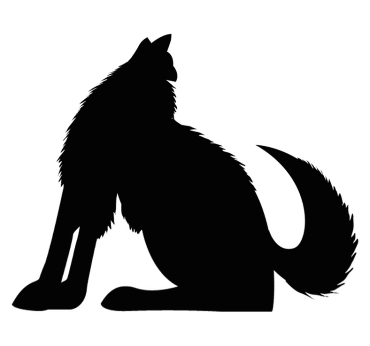 Tapis vinyle animal silhouette de chien assis - TenStickers