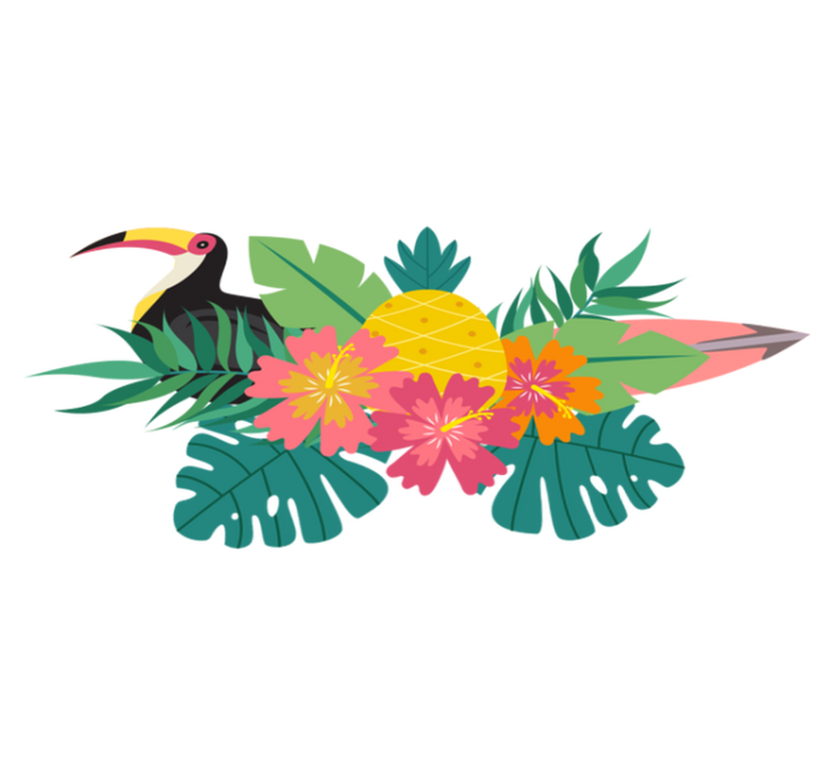 Tapis vinyle animal design oiseaux tropicaux - TenStickers