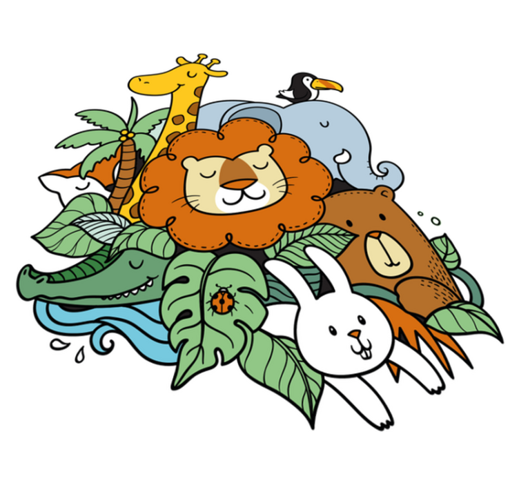 Tapis vinyle animal scène animalière ludique - TenStickers
