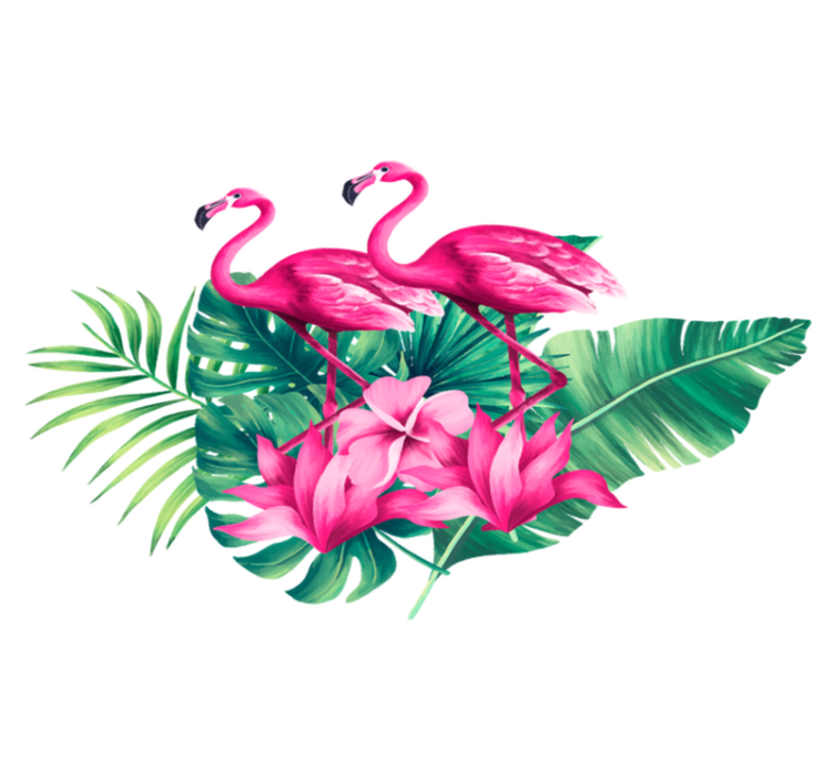 Tapis vinyle animal flamants et feuillage - TenStickers