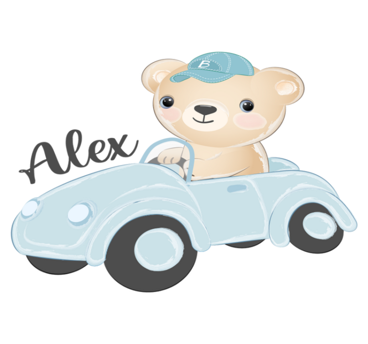 Tapis vinyle animal ourson conducteur mignon - TenStickers