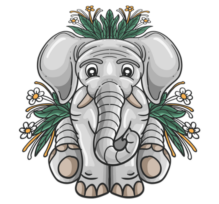 Tapis vinyle animal illustration éléphant mignon - TenStickers