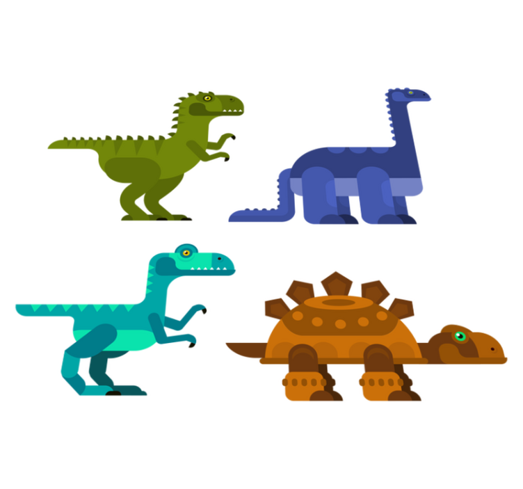 Tapis vinyle animal dinosaures colorés en mouvement - TenStickers