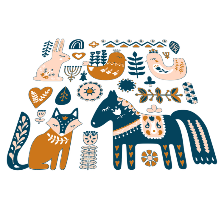 Tapis vinyle animal illustrations animales colorées - TenStickers
