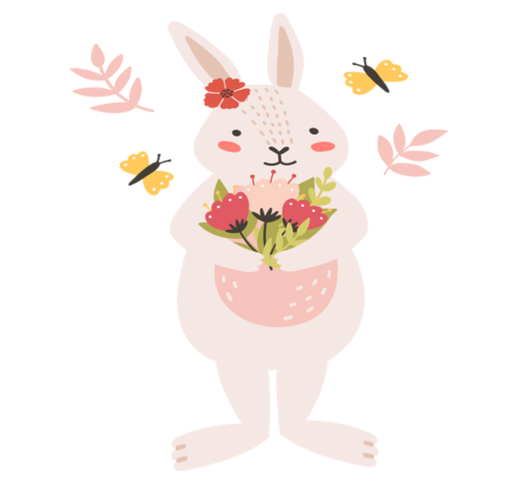 Tapis vinyle animal art de lapin adorable - TenStickers