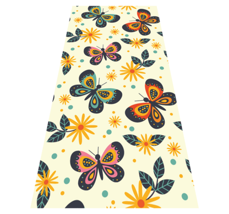 Tapis vinyle animal illustrations de papillons colorés - TenStickers