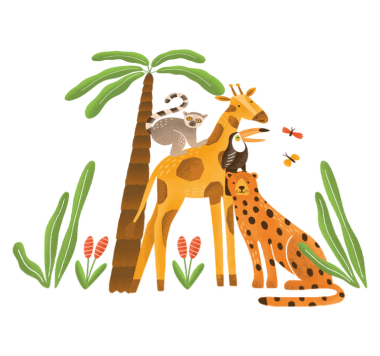 Tapis vinyle animal décor jungle fantaisiste - TenStickers